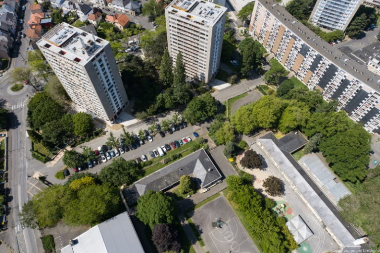 Vue aérienne des tours Mounier